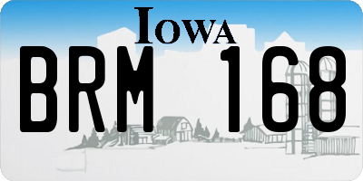 IA license plate BRM168