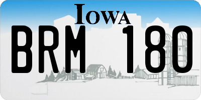 IA license plate BRM180
