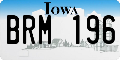 IA license plate BRM196