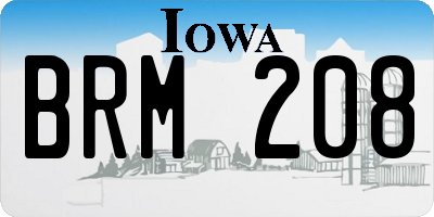 IA license plate BRM208