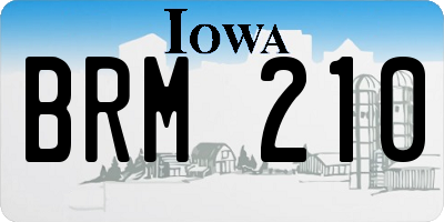 IA license plate BRM210