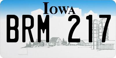 IA license plate BRM217