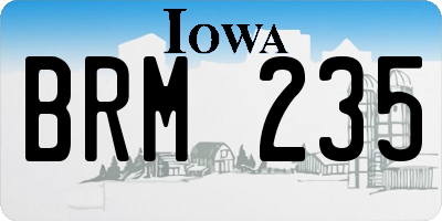 IA license plate BRM235