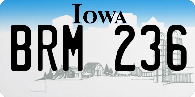 IA license plate BRM236