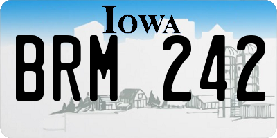 IA license plate BRM242