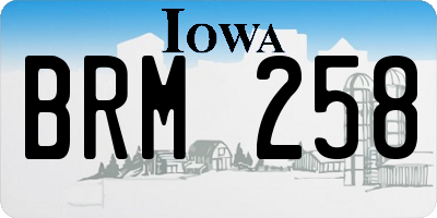 IA license plate BRM258