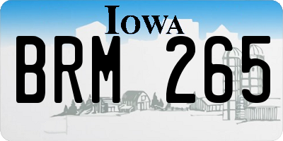 IA license plate BRM265