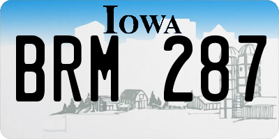 IA license plate BRM287