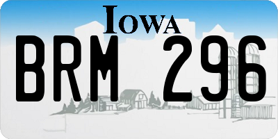 IA license plate BRM296