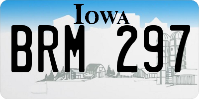 IA license plate BRM297