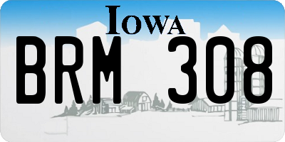 IA license plate BRM308