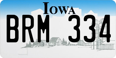 IA license plate BRM334