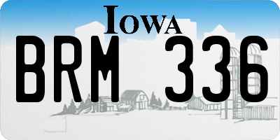 IA license plate BRM336
