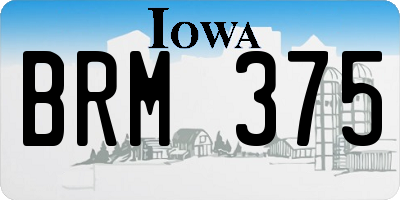 IA license plate BRM375