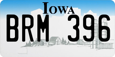 IA license plate BRM396