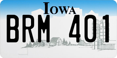 IA license plate BRM401