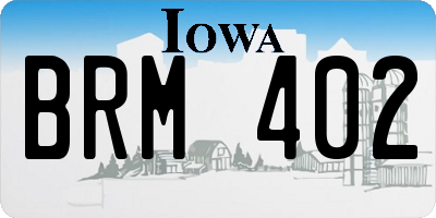 IA license plate BRM402