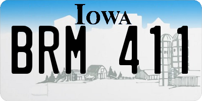 IA license plate BRM411