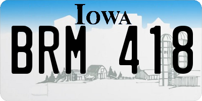 IA license plate BRM418