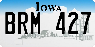 IA license plate BRM427