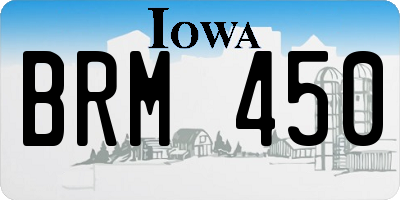 IA license plate BRM450