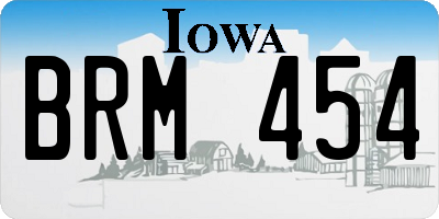 IA license plate BRM454