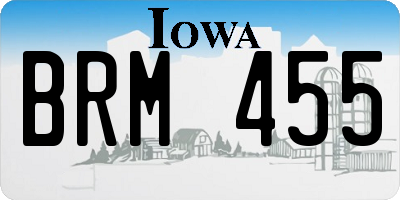 IA license plate BRM455