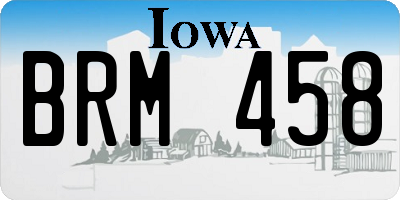 IA license plate BRM458