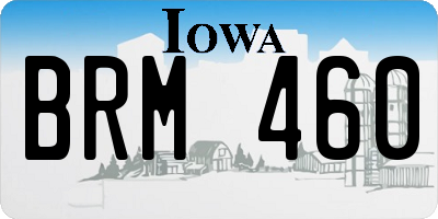 IA license plate BRM460