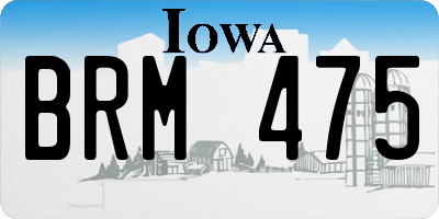 IA license plate BRM475