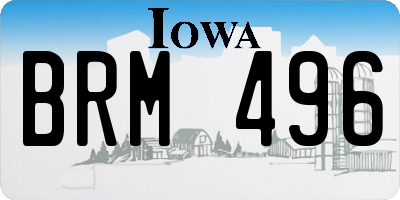 IA license plate BRM496