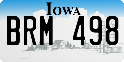 IA license plate BRM498