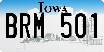 IA license plate BRM501