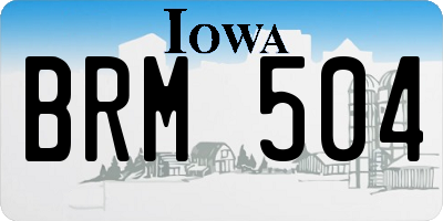 IA license plate BRM504