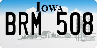 IA license plate BRM508