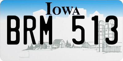 IA license plate BRM513