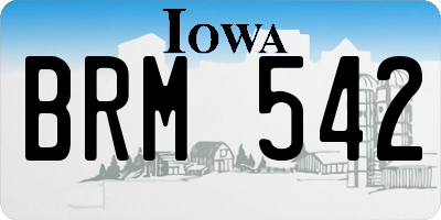 IA license plate BRM542