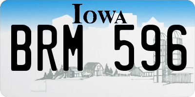 IA license plate BRM596