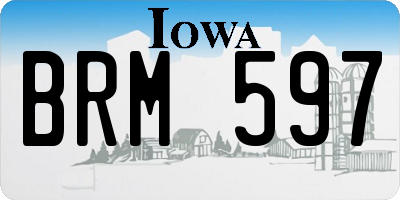 IA license plate BRM597