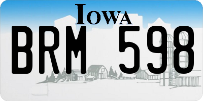 IA license plate BRM598