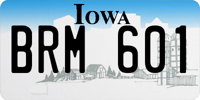 IA license plate BRM601