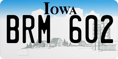 IA license plate BRM602