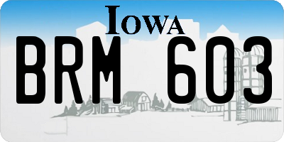 IA license plate BRM603