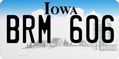 IA license plate BRM606