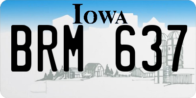 IA license plate BRM637