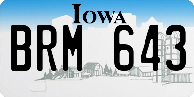 IA license plate BRM643