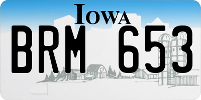 IA license plate BRM653