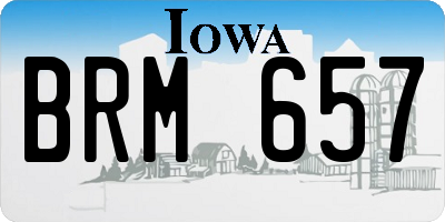 IA license plate BRM657