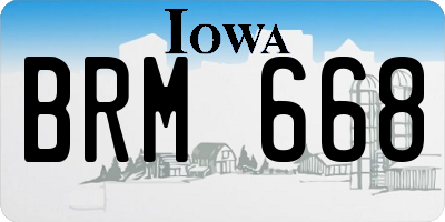 IA license plate BRM668