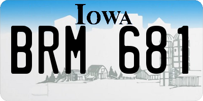 IA license plate BRM681
